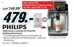 Media Markt PHILIPS 5400 Series LatteGo EP 5447/90 Kaffeevollautomat Angebot