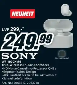 Media Markt SONY WF-1000XM6 True-Wireless In-Ear-Kopfhörer Angebot