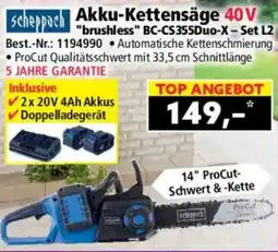 Norma Scheppach Akku-Kettensäge 40V Angebot