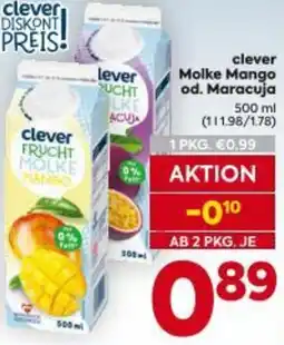 Billa clever Molke Mango od. Maracuja Angebot