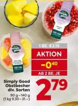 Billa Simply Good Obstbecher Angebot