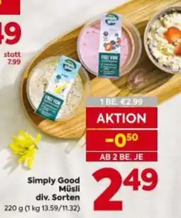Billa Simply Good Müsli Angebot