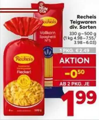 Billa Recheis Teigwaren Angebot