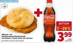 Billa Hühner-od. Schweineschnitzelsemmel mit Sauce + Coca-Cola Angebot