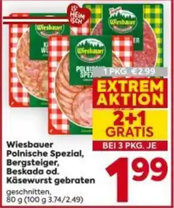 Billa Wiesbauer Polnische Spezial, Bergsteiger, Beskada od. Käsewurst gebraten Angebot