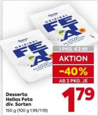 Billa Desserta Hellas Feta Angebot