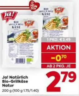 Billa Ja! natürlich bio-grillkäse natur Angebot