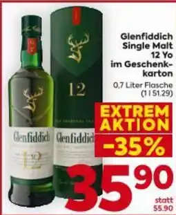 Billa Glenfiddich Single Malt 12 Yo im Geschenk- karton Angebot