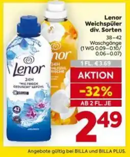 Billa Lenor Weichspüler Angebot