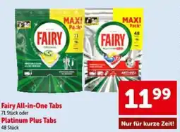 Interspar Fairy All-in-One Tabs oder platinum plus tabs Angebot