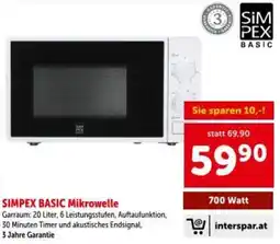 Interspar Simpex basic mikrowelle Angebot