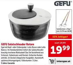 Interspar GEFU Salatschleuder Rotare Angebot