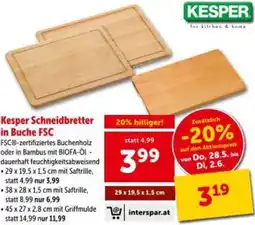 Interspar Kesper Schneidbretter in Buche FSC Angebot