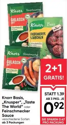Maximarkt Knorr Basis, Knusper, Taste The World oder Feinschmecker Sauce Angebot