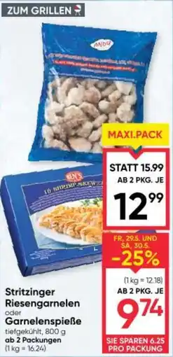 Maximarkt Stritzinger Riesengarnelen oder Garnelenspieße Angebot