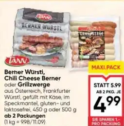 Maximarkt Berner Würstl, Chili Cheese Berner oder Grillzwerge Angebot