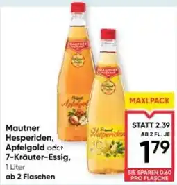 Maximarkt Mautner Hesperiden, Apfelgold oder 7-Kräuter-Essig Angebot