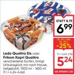 Maximarkt Ledo Quattro Eis oder Frikom Kapri Quattro Angebot