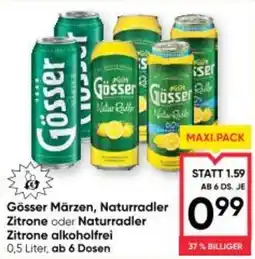 Maximarkt Gösser Märzen, Naturradler Zitrone oder Naturradler Zitrone alkoholfrei Angebot