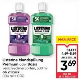 Maximarkt Listerine Mundspülung Premium oder Basis Angebot