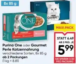 Maximarkt Purina One oder Gourmet Perle Katzennahrung Angebot