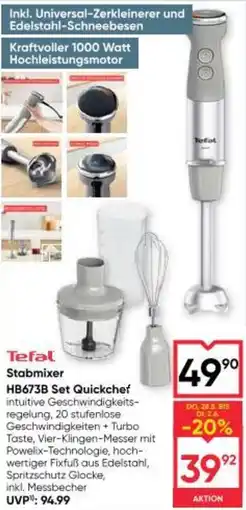 Maximarkt Tefal Stabmixer HB673B Set Quickchef Angebot