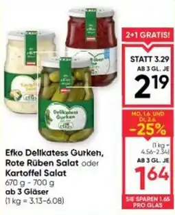 Maximarkt Efko Delikatess Gurken, Rote Rüben Salat oder Kartoffel Salat Angebot