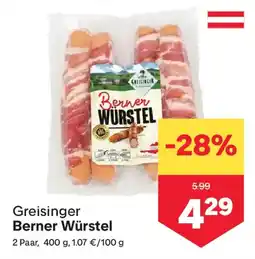 MPreis Greisinger Berner Würstel Angebot