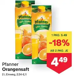 MPreis Pfanner Orangensaft Angebot