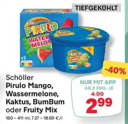 MPreis Schöller Pirulo Mango, Wassermelone, Kaktus, BumBum oder Fruity Mix Angebot