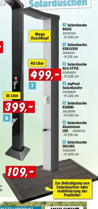 Bauhaus Steinbach Solardusche Deluxe Angebot