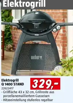 Bauhaus Weber Elektrogrill Q 1400 Stand Angebot