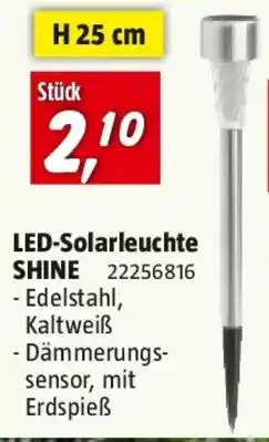 Bauhaus Led solarleuchte shine Angebot