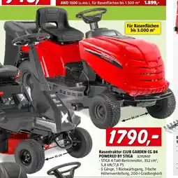 Bauhaus Rasentraktor club garden cg 84 powered by stiga Angebot