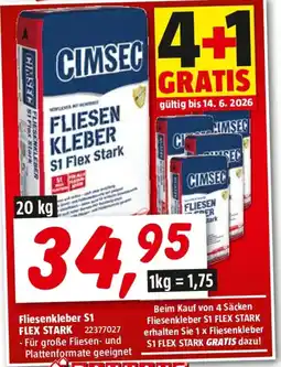 Bauhaus Fliesenkleber s1 flex stark Angebot