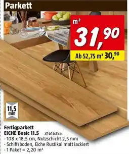 Bauhaus Fertigparkett eiche basic 11.5 Angebot