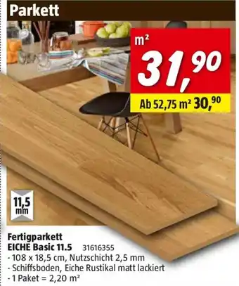 Bauhaus Fertigparkett eiche basic 11.5 Angebot