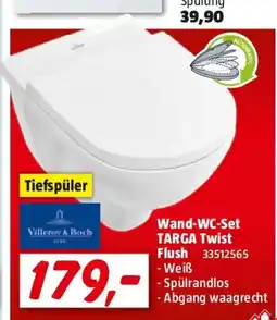 Bauhaus Wand wc set targa twist flush Angebot