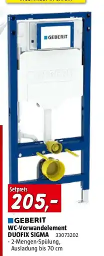 Bauhaus Geberit wc-vorwandelement duofix sigma Angebot