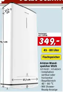 Bauhaus Ariston wand speicher velis Angebot