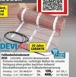 Bauhaus Fußbodenheizelement devi Angebot