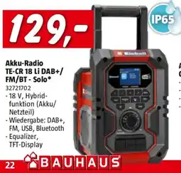 Bauhaus Akku radio te-cr 18 li dab+/ fm/bt - solo Angebot