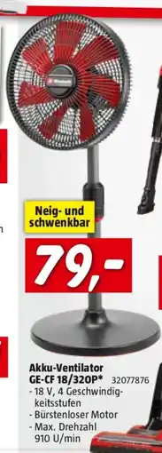 Bauhaus Akku ventilator ge-cf 18/320p Angebot