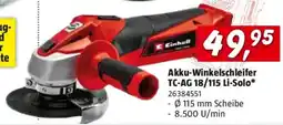 Bauhaus Akku winkelschleifer tc-ag 18/115 li-solo Angebot