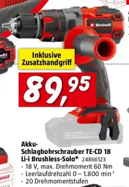 Bauhaus Akku schlagbohrschrauber te cd 18 li i brushless solo Angebot