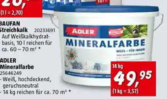Bauhaus ADLER Mineralfarbe Angebot