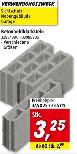 Bauhaus Betonhohlblockstein Angebot