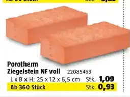 Bauhaus Porotherm ziegelstein nf voll Angebot