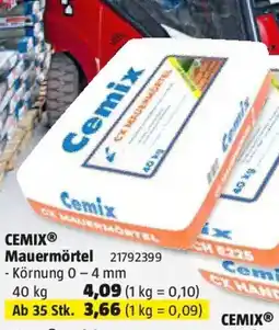 Bauhaus Cemix Mauermörtel Angebot