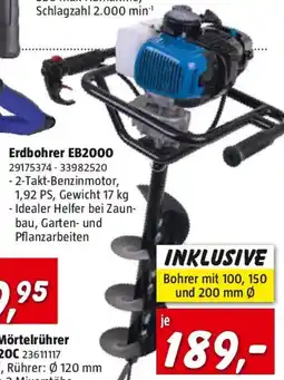 Bauhaus Scheppach Erdbohrer EB2000 Black Edition Angebot